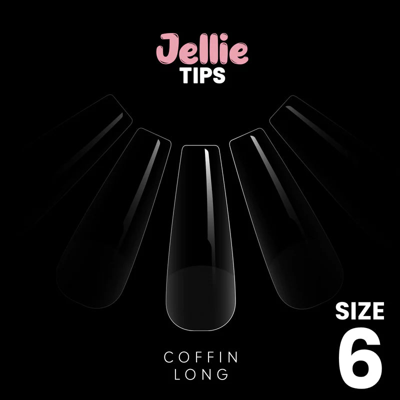 Halo Jellie Nail Tips Coffin Long, 50 One Size pack