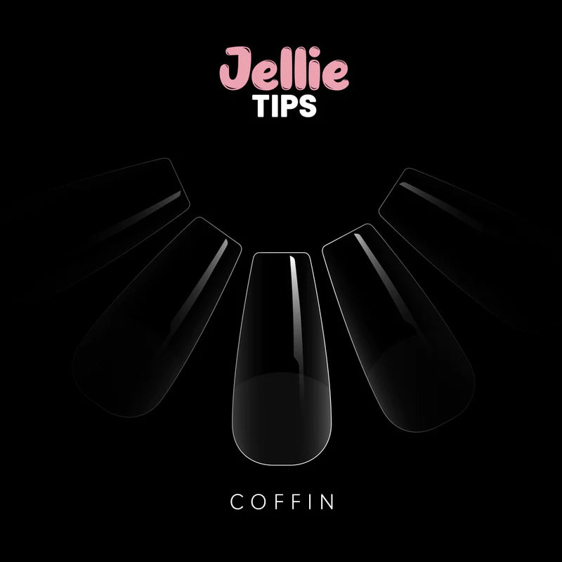 Halo Jellie Nail Tips Coffin, Sizes 0-11, 120 Mixed Sizes