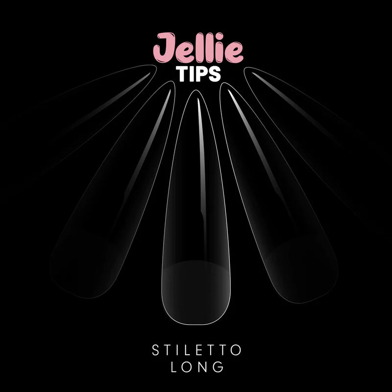 Halo Jellie Nail Tips Stiletto Long, Sizes 0-11, 120 Mixed Sizes