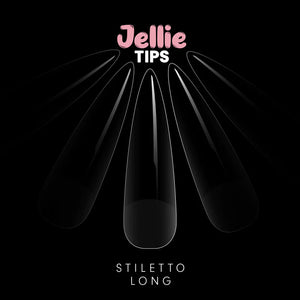 Halo Jellie Nail Tips Stiletto Long, Sizes 0-11, 120 Mixed Sizes