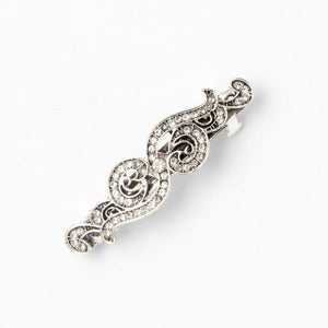 Molly & Rose Item 4223 Antique style vintage crystal swirl barrette 6.5cm