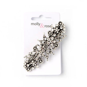 Molly & Rose Item 4226 Vintage style crystal flower barrette 8cm