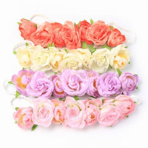 Molly & Rose Item 4636 Fabric roses garland bandeau.