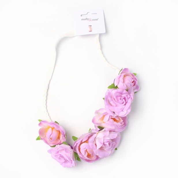 Molly & Rose Item 4636 Fabric roses garland bandeau.