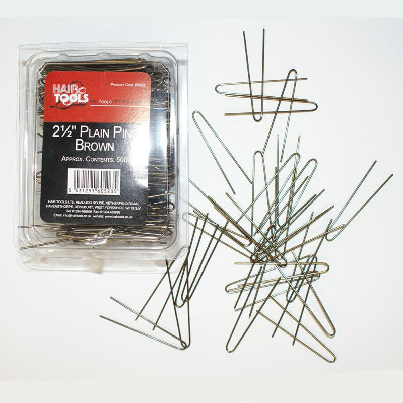 2.5" PLAIN PINS BROWN (BOX OF 500)