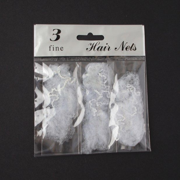 Molly & Rose Item 5152 Pack of 3 fine mesh hair nets in Silver grey