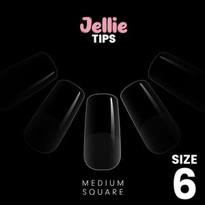 Halo Jellie Nail Tips Medium Square, 50 One Size pack