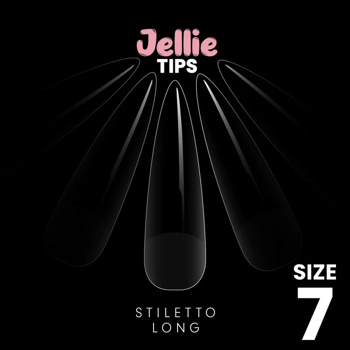 Halo Jellie Nail Tips Stiletto Long , 50 One Size pack