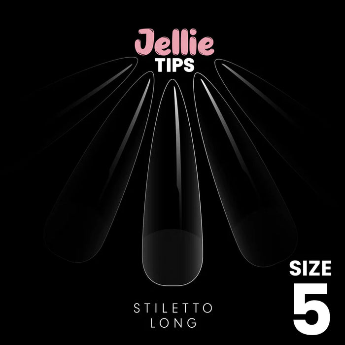 Halo Jellie Nail Tips Stiletto Long , 50 One Size pack