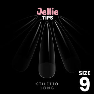 Halo Jellie Nail Tips Stiletto Long , 50 One Size pack