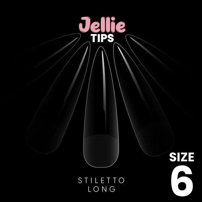 Halo Jellie Nail Tips Stiletto Long , 50 One Size pack