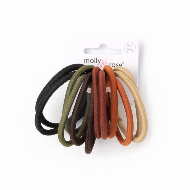 Molly & Rose Item 6025 Elastics - Naturals mix - 4mm thick - Card of 12