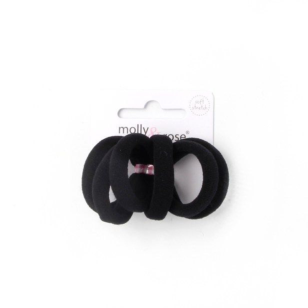 Molly & Rose Item 6387 Jersey elastic - Black - 7mm thick - Card of 6