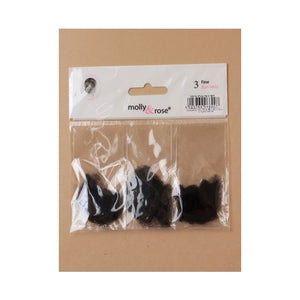 Molly & Rose Item 6690  Pack of 3 Fine mesh Black bun nets.