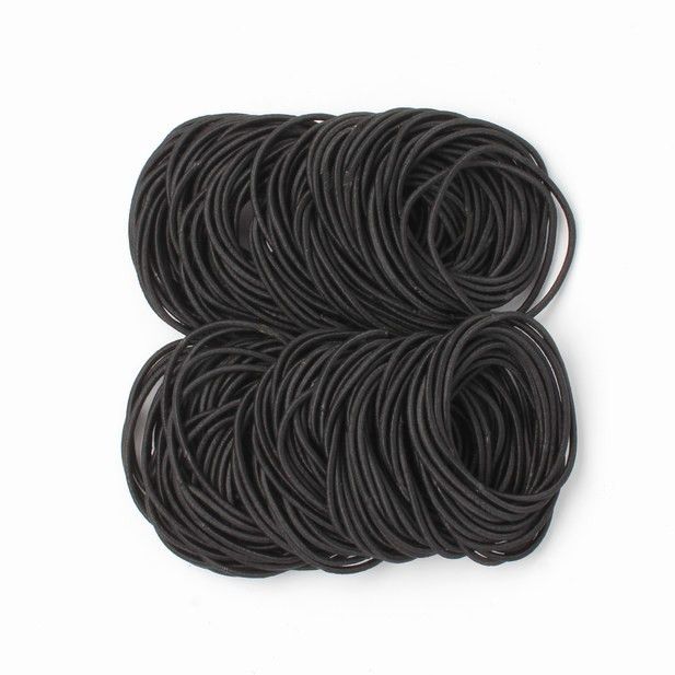 Molly & Rose Item 7195 Bulk elastics - Black - 2mm thick - Pack of 200