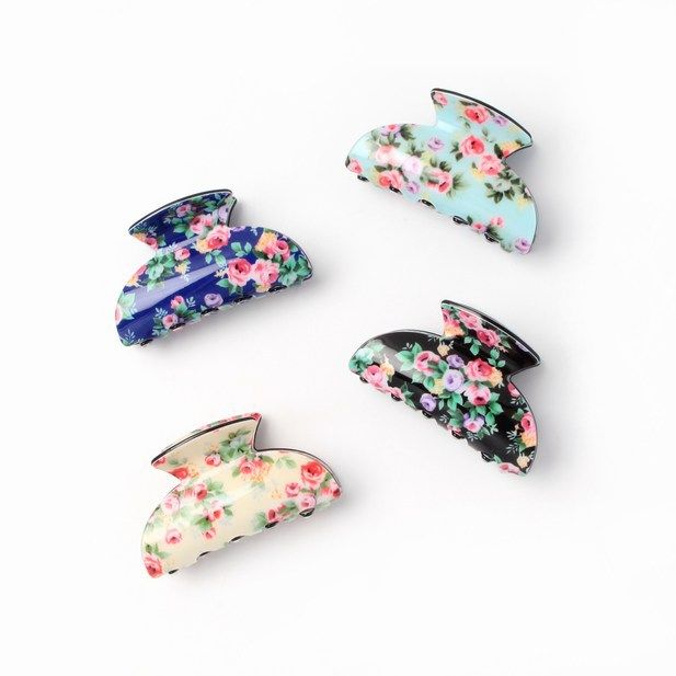 Molly & Rose Item 7389 Floral print acrylic clamp 6.5cm