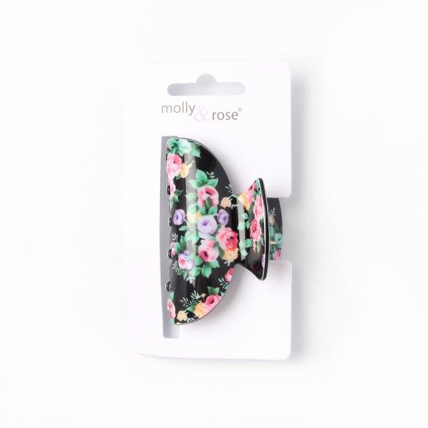 Molly & Rose Item 7389 Floral print acrylic clamp 6.5cm