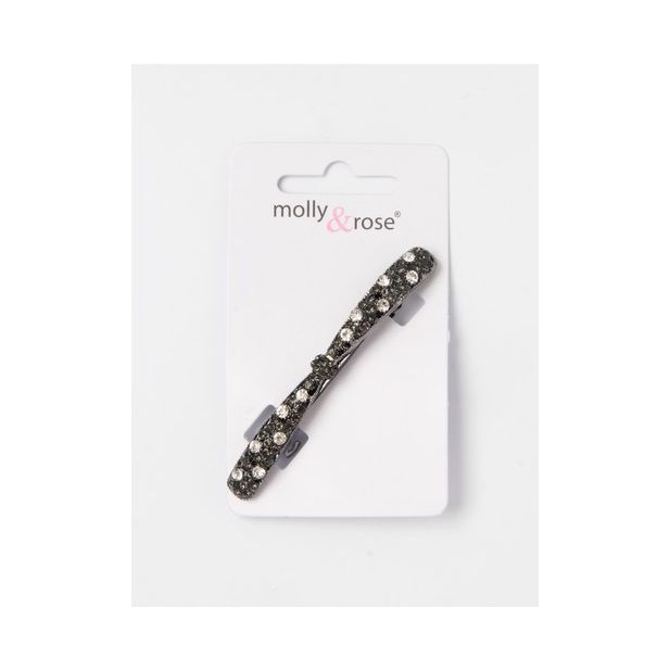 Molly & Rose Item 7612 Narrow crystal barrette clip 7cm