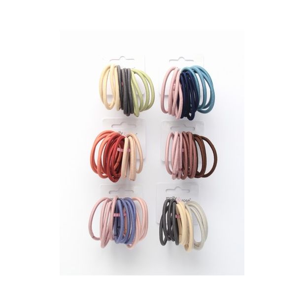 Molly & Rose Item 7650 Elastics - Assorted - 4mm thick - Card of 12