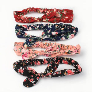 Molly & Rose Item 7681 100% cotton floral print fabric headwrap with wired bow