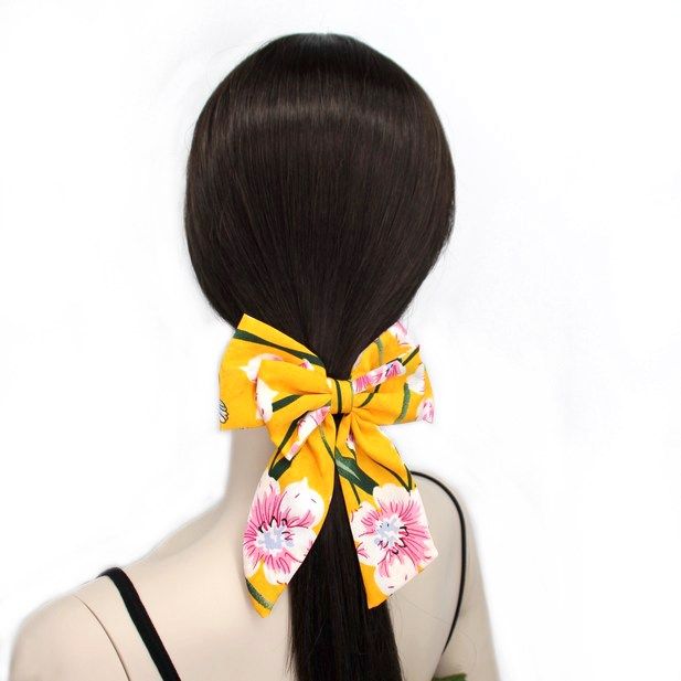 Molly & Rose Item 7894 Barrette clip with double fabric bow 14cm