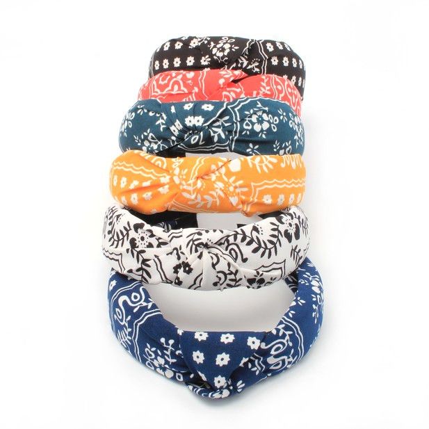 Molly & Rose Item 8352 3cm wide Floral print knotted aliceband