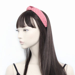 Molly & Rose Item 8353 3cm wide Polka dot print knotted aliceband