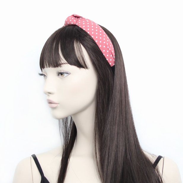 Molly & Rose Item 8353 3cm wide Polka dot print knotted aliceband