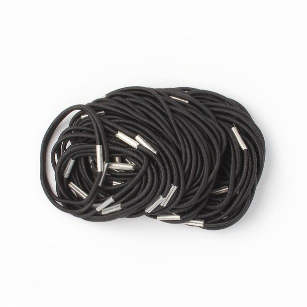 Molly & Rose Item 8708 Bulk elastics - Black - 2mm thick - Pack of 100