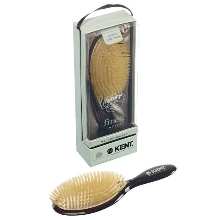 Kent CLASSIC SHINE LARGE SOFT WHITE PURE BRISTLE HAIRBRUSH CSGL