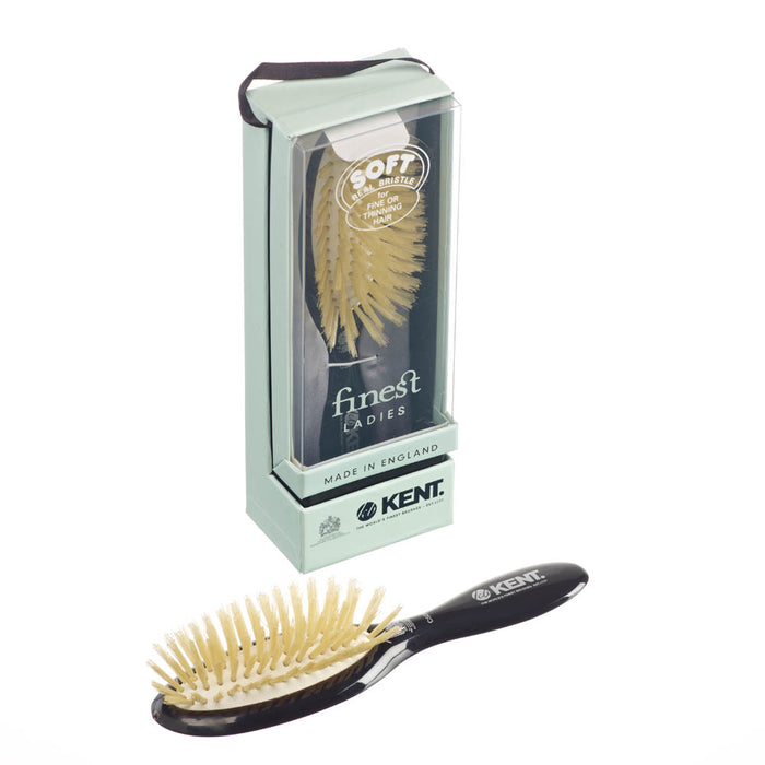 Kent CLASSIC SHINE SMALL SOFT WHITE PURE BRISTLE HAIRBRUSH CSGS