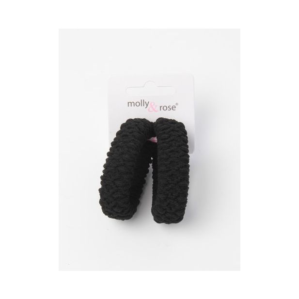 Molly & Rose Item 7569 Knit donut - Black - 1.7cm thick - Card of 2