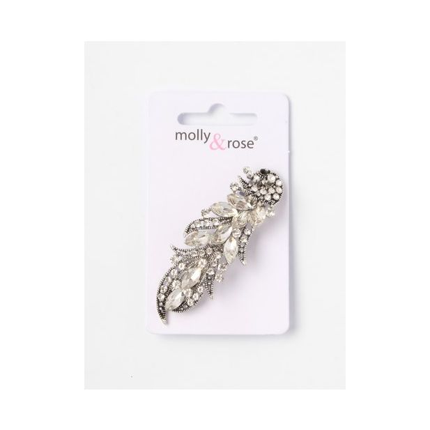 Molly & Rose Item 7753 Ornate crystal barrette clip. In 2 styles. 7cm