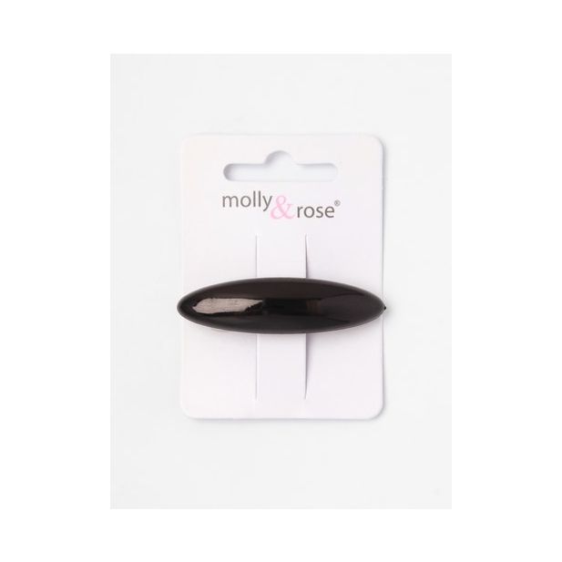 Molly & Rose Item 7805 Acrylic black oval barrette clip 6cm