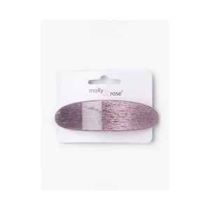 Molly & Rose Item 8058 Oval metallic glitter barrette clip. 9cm