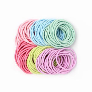 Molly & Rose Item 8086 Bulk elastics - Pastels - 3mm thick - Pack of 100