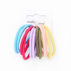 Molly & Rose Item 8090 Elastics - Pastels - 4mm thick - Card of 12