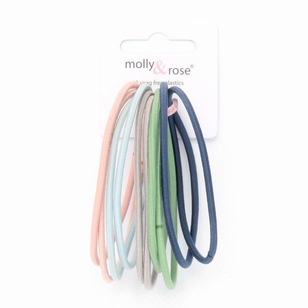 Molly & Rose Item 8091 XL elastic - Pastels - 3mm thick - Card of 10