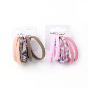 Molly & Rose Item 8094 Jersey elastics - Assorted - 7mm thick - Card of 6