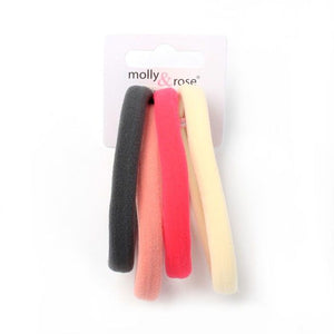 Molly & Rose Item 8100 XL jersey elastics - Assorted - 1cm thick - Card of 4