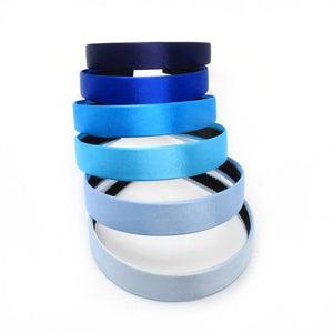 Molly & Rose Item 8103 2.5cm wide satin aliceband in Blues