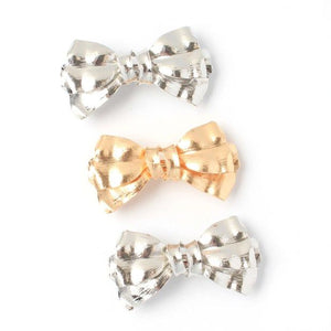 Molly & Rose Item 8204 Metal bow barrette clip. 8cm