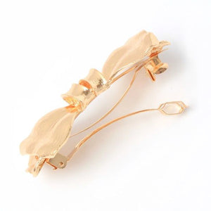 Molly & Rose Item 8204 Metal bow barrette clip. 8cm