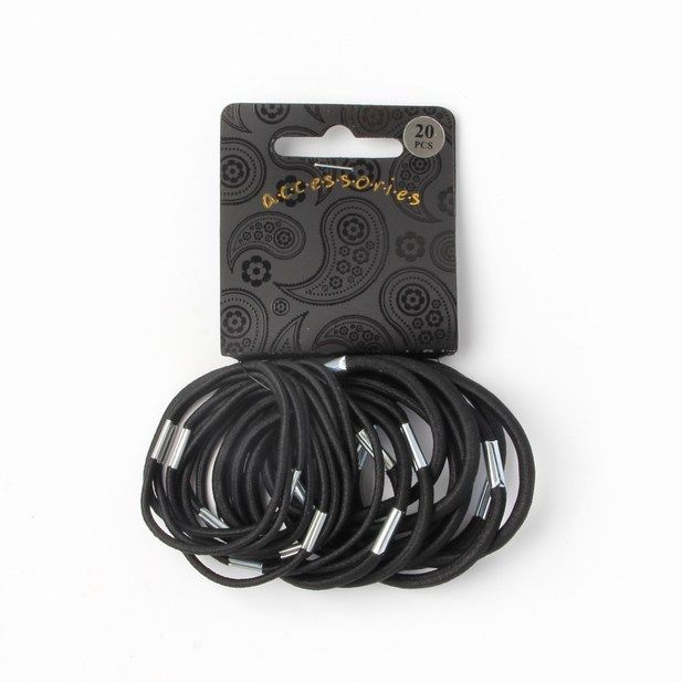 Molly & Rose Item HA268 Elastics - Black - Mixed Thickness - Card of 20