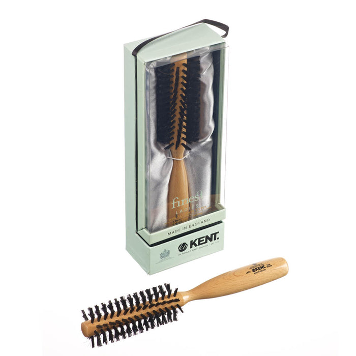 KENT LADIES FINEST BEECHWOOD 45MM PURE BLACK BRISTLE ROUND BRUSH