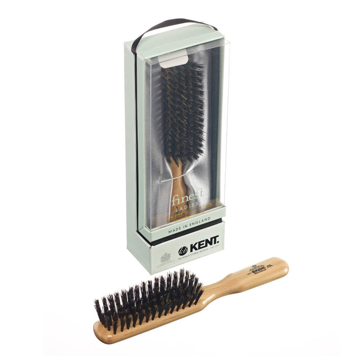 Kent LADIES FINEST SATINWOOD PURE BLACK BRISTLE NARROW BRUSH LS17