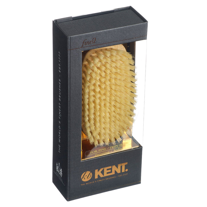 Kent MENS FINEST SATINWOOD PURE SOFT WHITE BRISTLE RECTANGULAR BRUSH