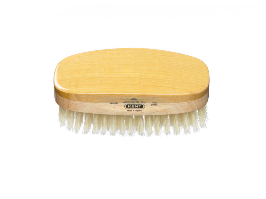 Kent MENS FINEST SATINWOOD PURE SOFT WHITE BRISTLE RECTANGULAR BRUSH