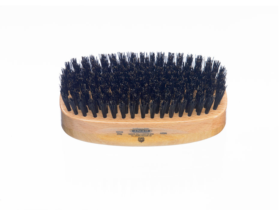 Kent MENS FINEST SATINWOOD PURE BLACK BRISTLE RECTANGULAR BRUSH MS23