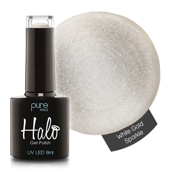 Halo Gel Polish 8ml White Gold Sparkle